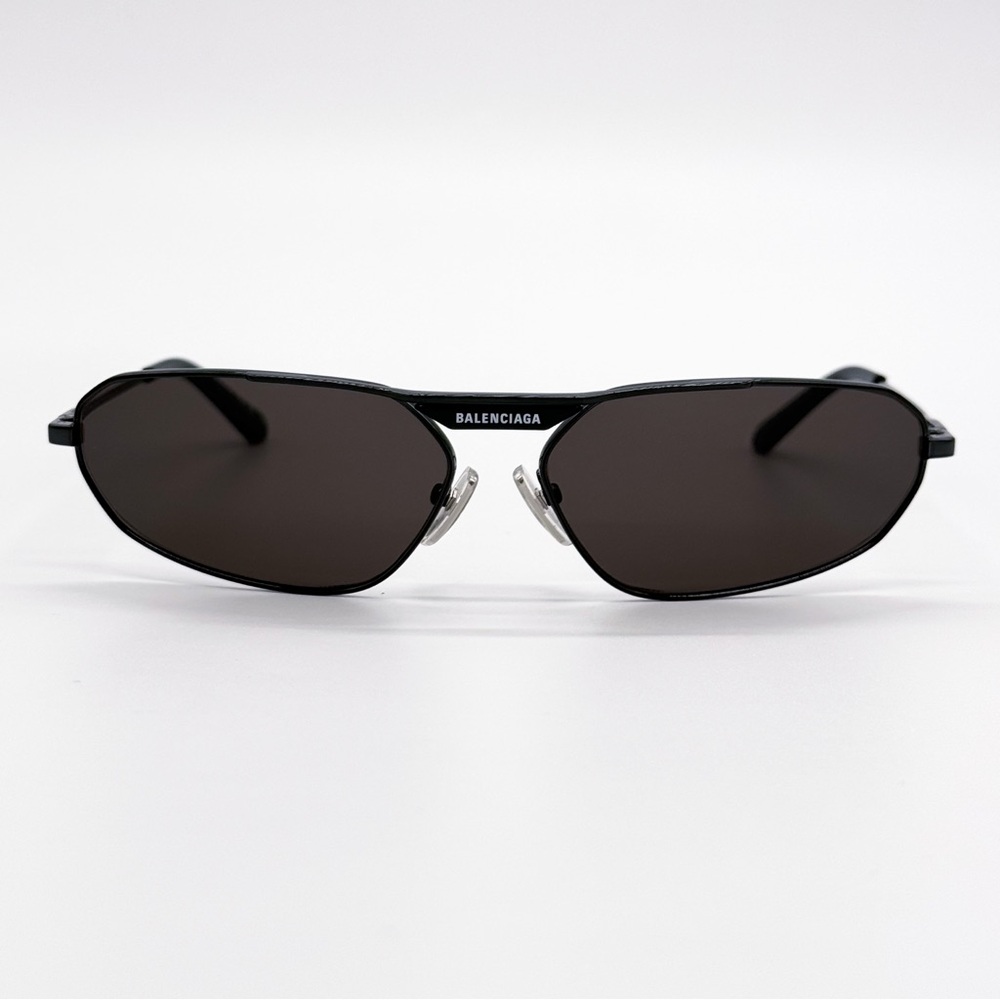 NEW BALENCIAGA BB0245S 001 OVAL BLACK METAL UNISEX SUNGLASSES BALENCIAGA - Picture 4 of 10
